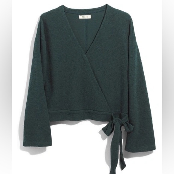 Madewell Texture & Thread Crepe Wrap Top - Picture 1 of 12